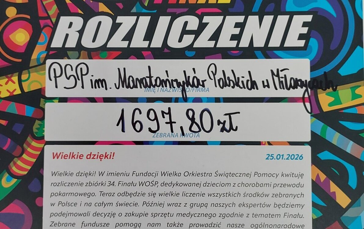 Podsumowanie zbiórki WOŚP